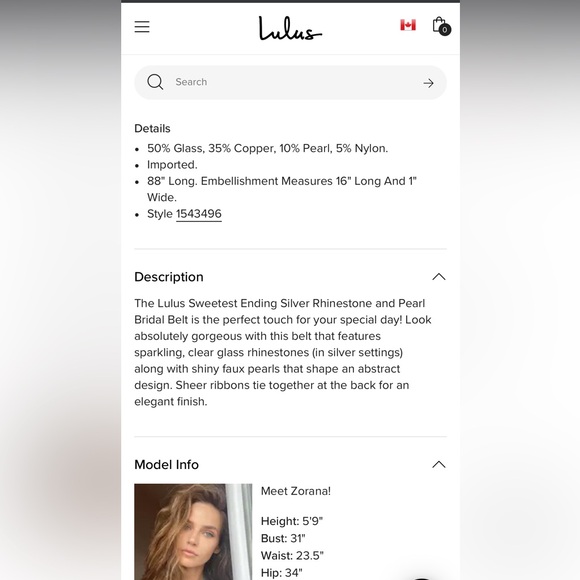 Lulu’s Sweetest Ending Silver Rhinestone and Pearl Bridal Belt - Picture 4 of 8